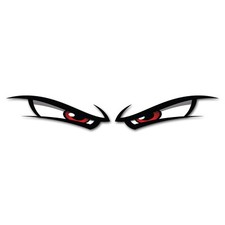 2 x 15cm Eyes Vinyl Stickers - Red Evil Angry Cartoon Bike Funny Eye Car #82529