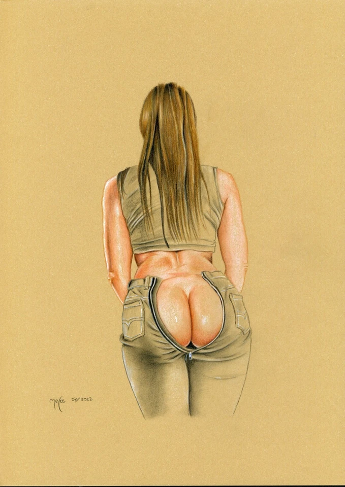 Female nude print from original drawing "MeCos art" A4 - 262