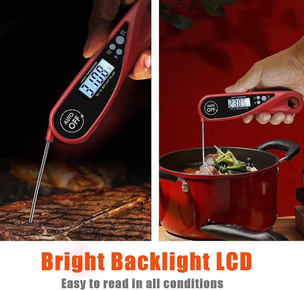 Instant Read Digital Meat Thermometer with Backlight & Magnet