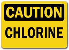 Caution Sign - Chlorine - 10" x 14" OSHA Safety Sign