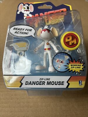 Cult Retro 80's UK TV Danger Mouse With Working Zip-Line 3” Action