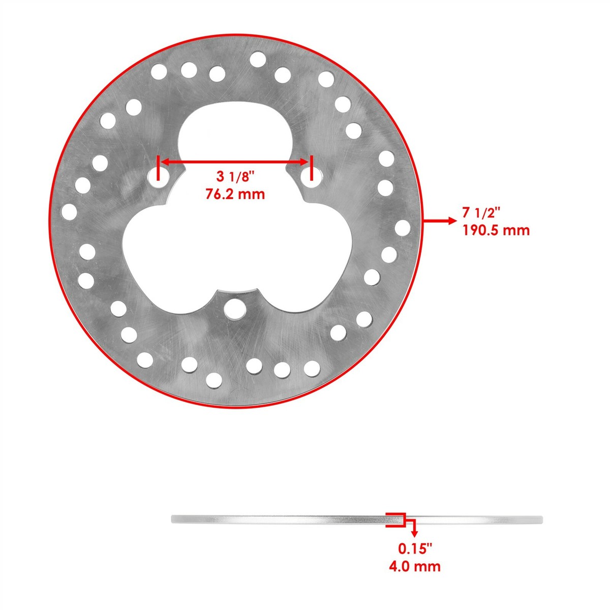Rear Brake Disc Rotor w/ Hub Flange fits Honda TRX450R Kick Start