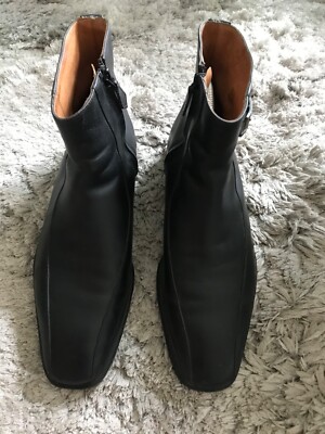 Hermes Men's Black Leather Dress Boot With Double H Buckle, Size 42 | eBay Hermes Men's Black Leather Dress Boot With Double H Buckle, Size 42 | eBay