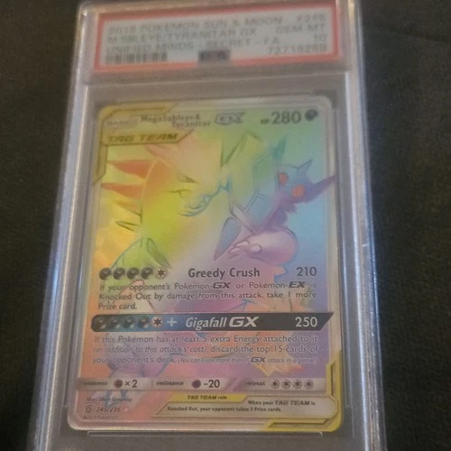 Pokémon Mega Sableye & Tyranitar GX 245/236 Secret Rare Holo PSA 10 2019