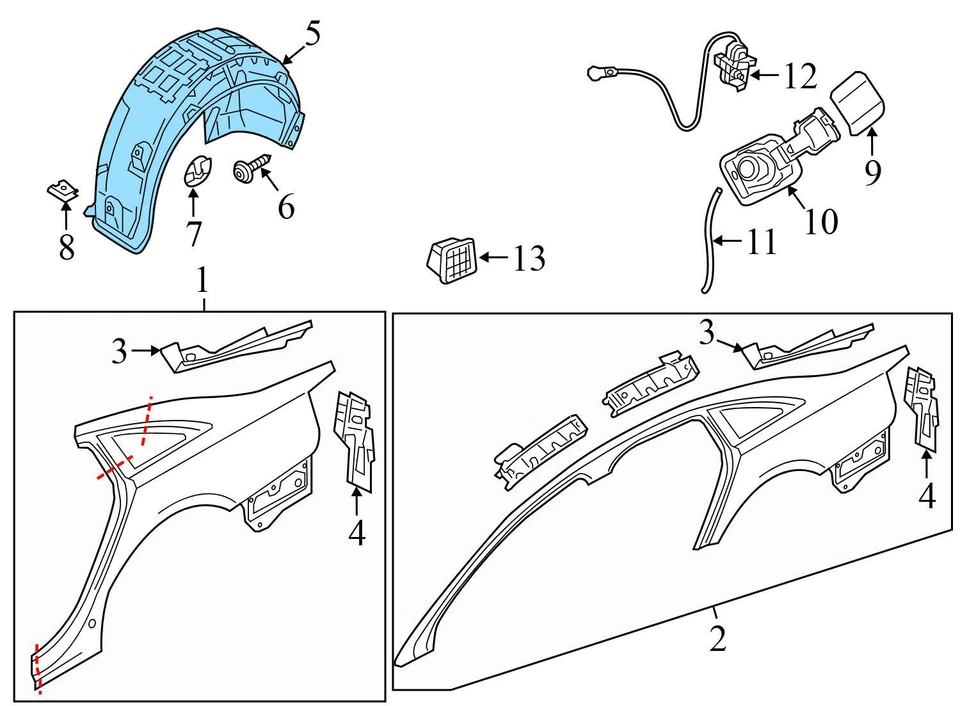 AUDI A6 QUATTRO 2016-2018 - forro de guardabarros trasero izquierdo/cubierta de carcasa de rueda Foto 3 de 4