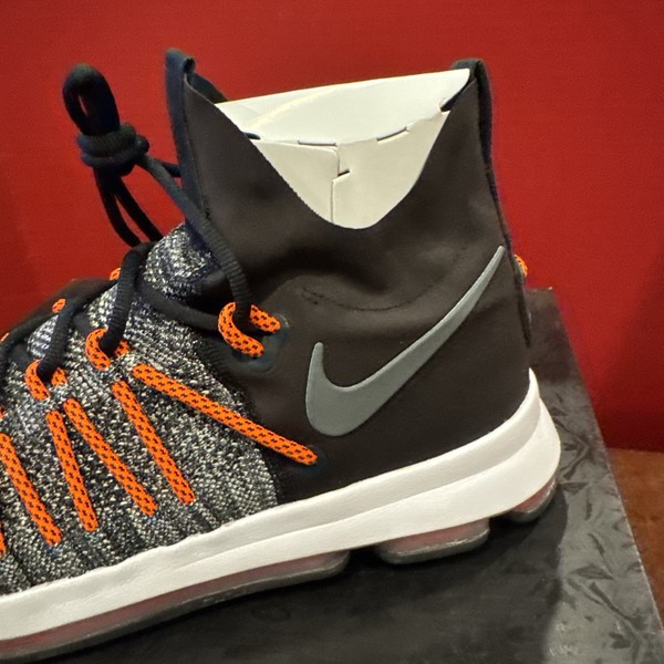 Talla 12 - Nike KD 9 Elite Gris Oscuro Naranja Hiper - Nuevo Con Caja - 878637-010 3