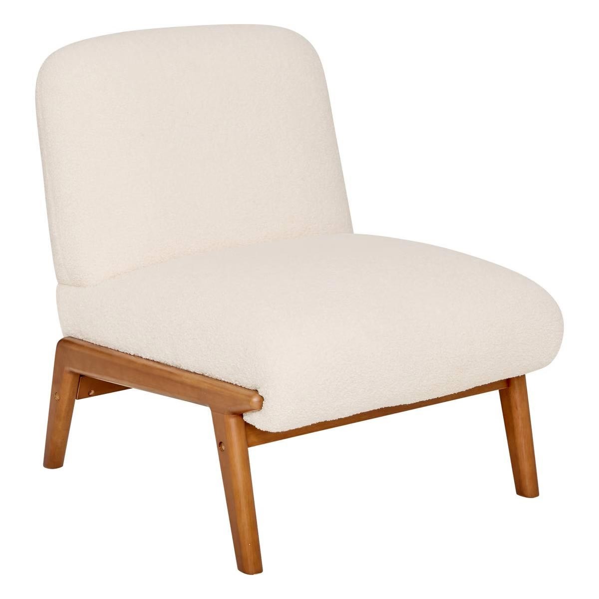 Fauteuil bouclette Liora beige résistant et facile à intégrer
