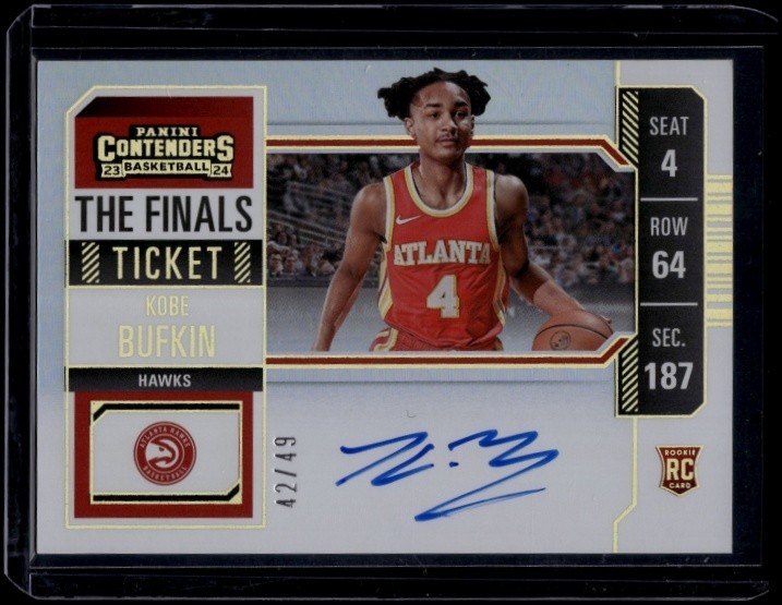 2023-24 Panini Contenders Basketball Kobe Bufkin #140 Finals Ticket Auto /49