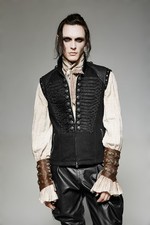 PUNK RAVE Mens Waistcoat Jacket Coat Gothic Rock Steampunk Motorcycle Military