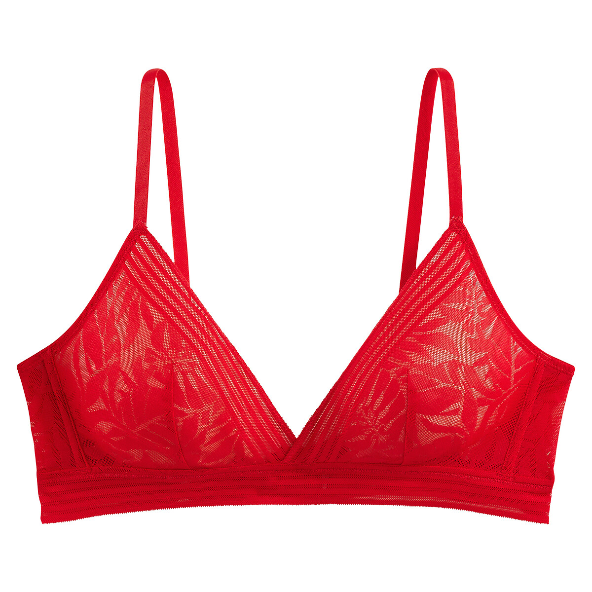 LA REDOUTE COLLECTIONS Tatoo Triangle Bra UK 32C Red Non-Underwired