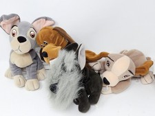 The Disney Store Mini Bean Bag Lady and the Tramp  Trusty  Jock. Lot of 4