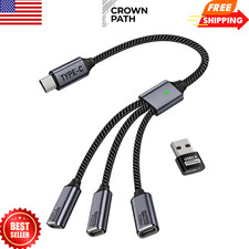 USB C Splitter 1 in 3 USB-C Out, USB Type C Splitter, USBC Male to Multi Type C