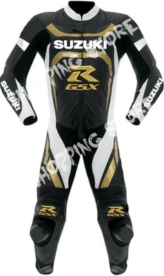 Suzuki Homme moto cuir combinaison tenue sportive armure protection renforcée CE - Photo 1/3
