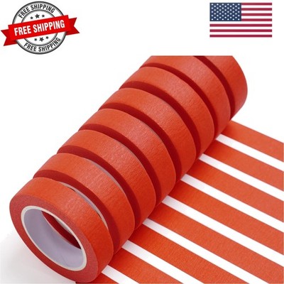 8PCS Colored Masking Tape - Red Painters Tape, Tape for Kids Art Supplies, Gr...