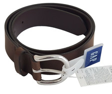 GAP Genuine Cow Leather Womens Small Brown Silver Buckle Classic Belt