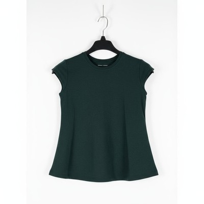 Universal Standard T-Shirt Women 4XS Forest Green Short Sleeve Cotton Casual