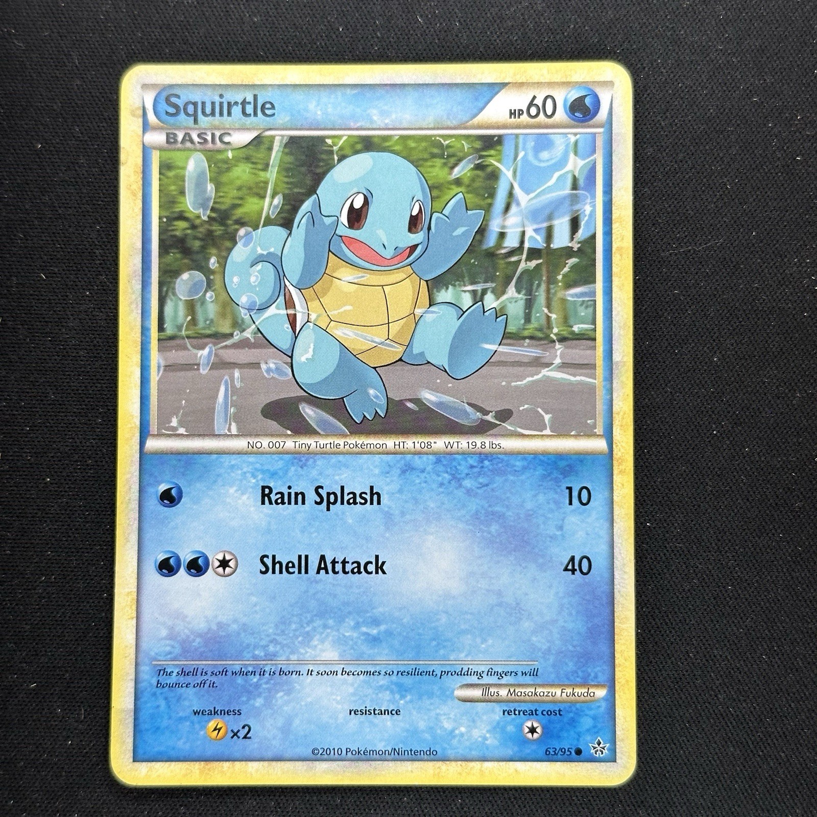Squirtle 63/95 LP+ 2010 Pokemon TCG Unleashed Regular Light Play +