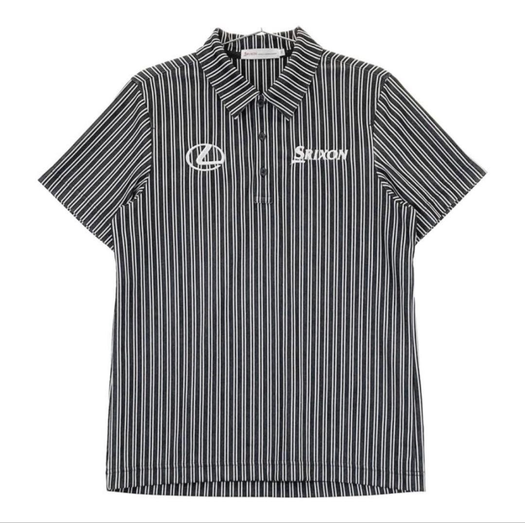 SRIXON LEXUS Golf Polo Shirt Mens M Black Stripe Hideki Matsuyama