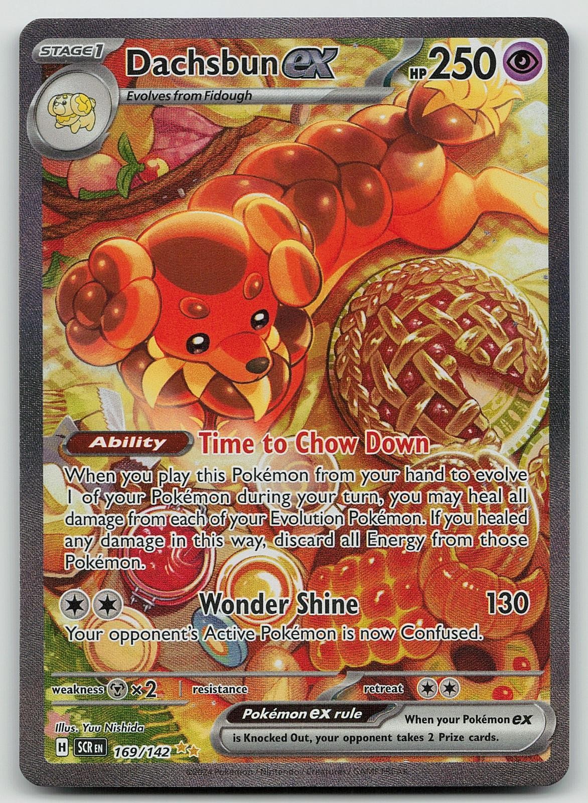 Pokemon Dachsbun ex 169/142 Stellar Crown Special Illustration Rare Holo NM