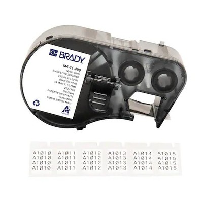 Brady M4-11-499 Label/Ribboncartridge, White, Matte, 3/4Inw