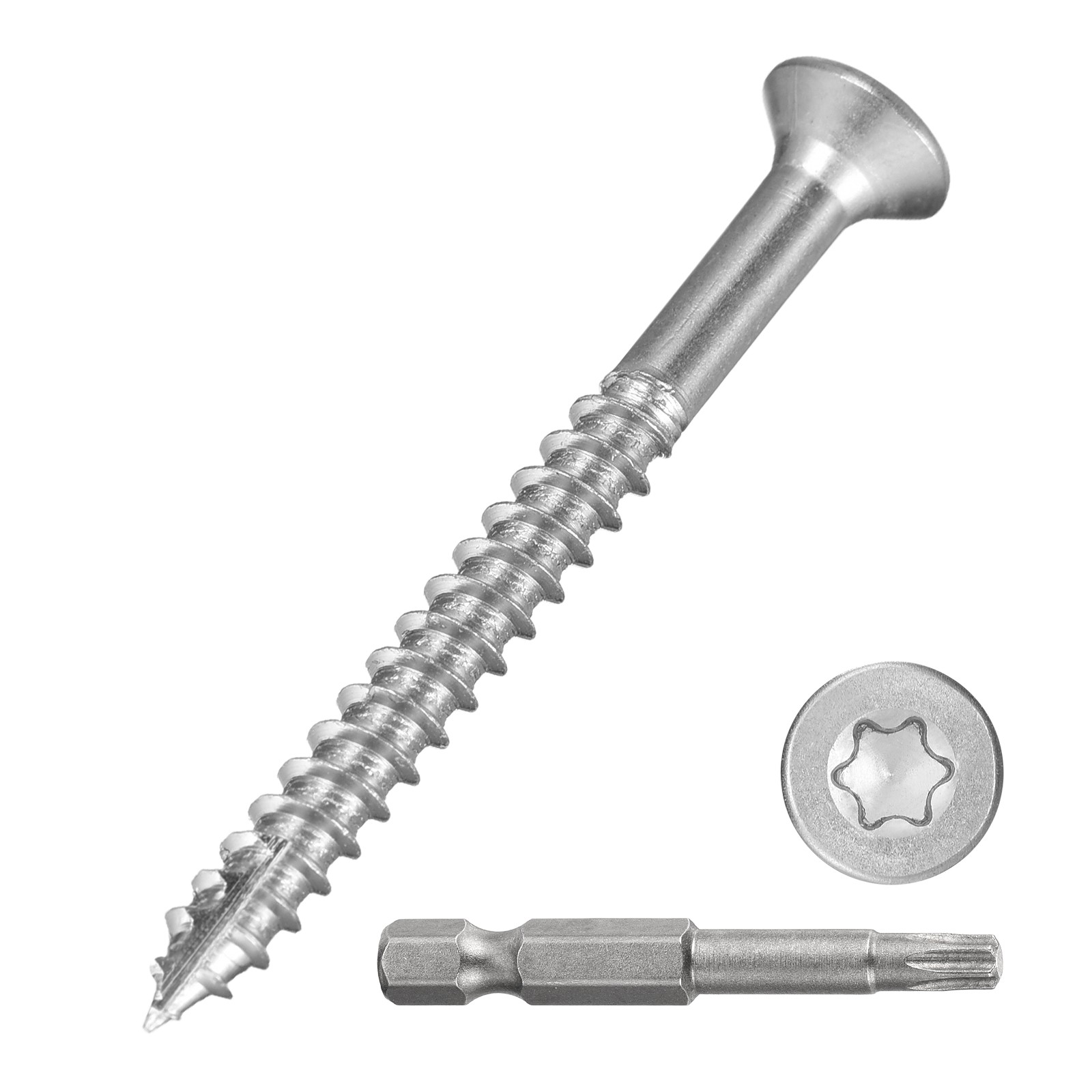 410 Stainless Steel Deck Screws #7x1-5/8