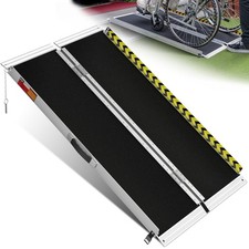 FT Portable Folding Aluminum Wheelchair Ramp 800LB Non-Slip 4-12in Steps