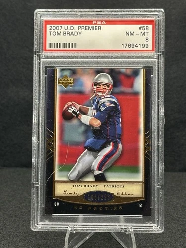 2007 Upper Deck #58 Tom Brady Black UD Premier /225 SSP PSA 8 Low Pop 🔥