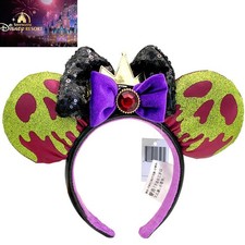 2026 Disney`Parks Snow White Evil Queen Poison Apple Ear Ears Headband US
