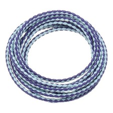 Braided Leather Cords, Round Leather Strap, Necklaces(2Yards,Light Blue/Purple)
