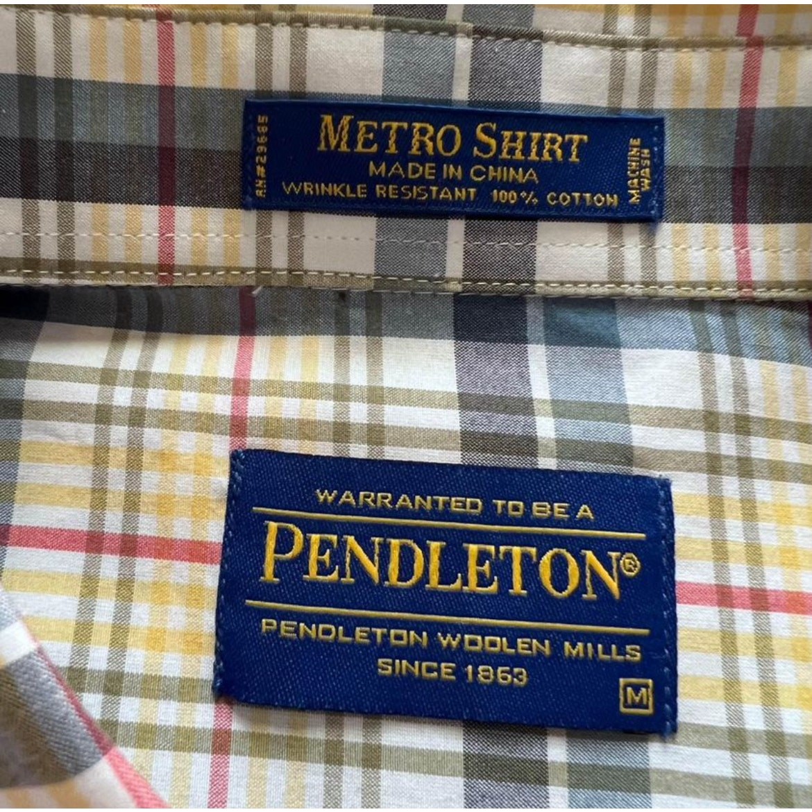 Pendleton Men’s Button Down Size Medium METRO Shi… - image 5