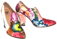 John Fluevog "ELEGANT CONVERSATIONS KENDRA" Floral Heels Shoes Size 7
