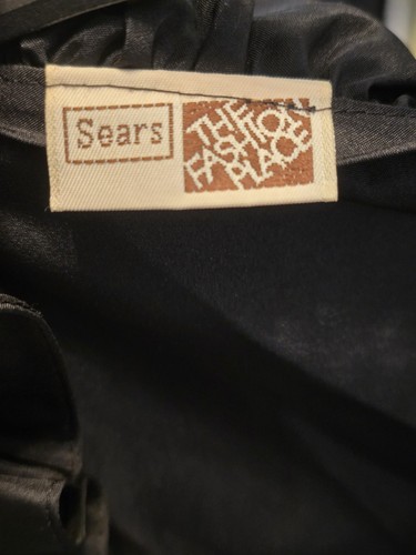 Camisa de vestir para mujer Sears The Fashion Place talla mediana negra con volantes Grandmacore - Imagen 7 de 13