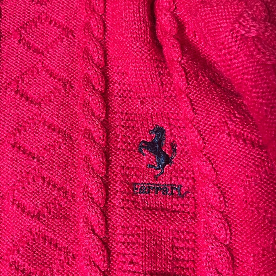 Vintage Ferrari Knit Sweater 80s/90s | Halto Filati Folco Made in Italy | Red M - Image 2 of 4