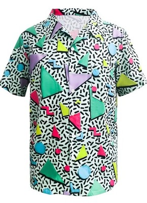 80's Men's Vintage Hawaiian Beach Shirts - 90's Button Up Disco Theme Party PT9