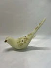 Fenton Happiness Bird with White Daisies Custard Glass Glows In Dark Signed