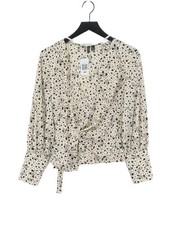 Vero Moda Damen Bluse S Creme 100% Sonstige Langarm V-Ausschnitt Basic