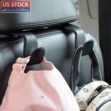 US Stock 2 Pack Car Headrest Hooks Microfiber Leather Alloy Purse Hook