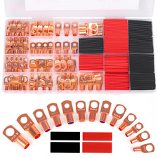 Copper Wire Lugs,Terminal Connectors,Used on AWG12 10 8 6 4 2 Cable,Heat Shrink