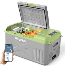 Car Refrigerator 12v Portable Fridge for Car, Auto 19 Quart 19 Quarts Grey