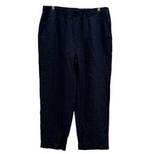 NWT Quince Women’s Large Navy Linen Pants Lightweight Summer Minimalist