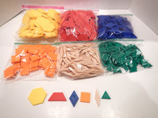 550 Plastic Pattern Blocks Geometric Shapes Math Manipulatives Art Work