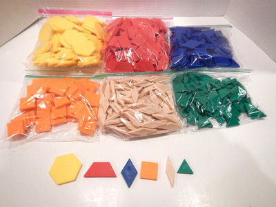 550 Plastic Pattern Blocks Geometric Shapes Math Manipulatives Art Work