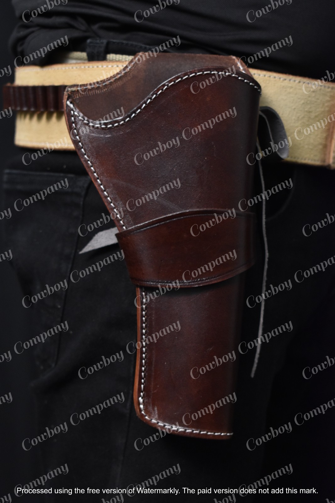 Western Cowboy Gun Holster Belt Rig Leather Fast Draw Single Revolver