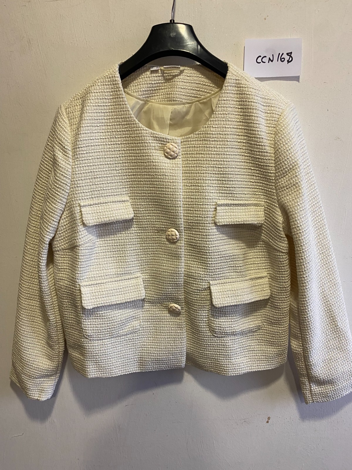 Bonprix Buckle Cream Jacket Large Size UK 18 (ccn168)