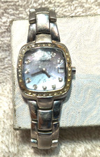 Fossil F2 Women Watch 23mm Mop Dial Crystals ES-9966 Date New Battery Works