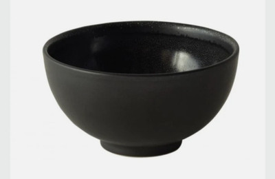 6x Gläser Tourron Steingut schwarz Celeste rund Schale M 12 cm 963636
