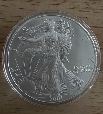 #ad #ad 2001 1 oz Silver Walking Liberty American Eagle Coin Encased Uncirculated $85.00