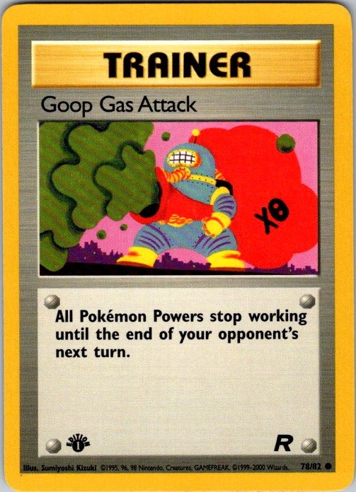 Goop Gas Attack 78/82 Common Team Rocket Pokemon Unlimited Moderately Played