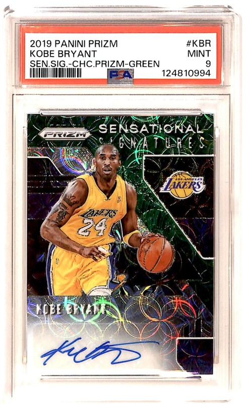 2019-20 Prizm Sensational Auto Choice Green 2/8 Kobe Bryant Auto PSA 9 R6220J