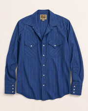 Vintage Ely Cattleman Western Shirt Men Striped Pearl Snap Long Sleeve Blue L